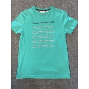 Lacoste Green Crew Neck Tee Shirt Men's Size Small Lots Of Alligators